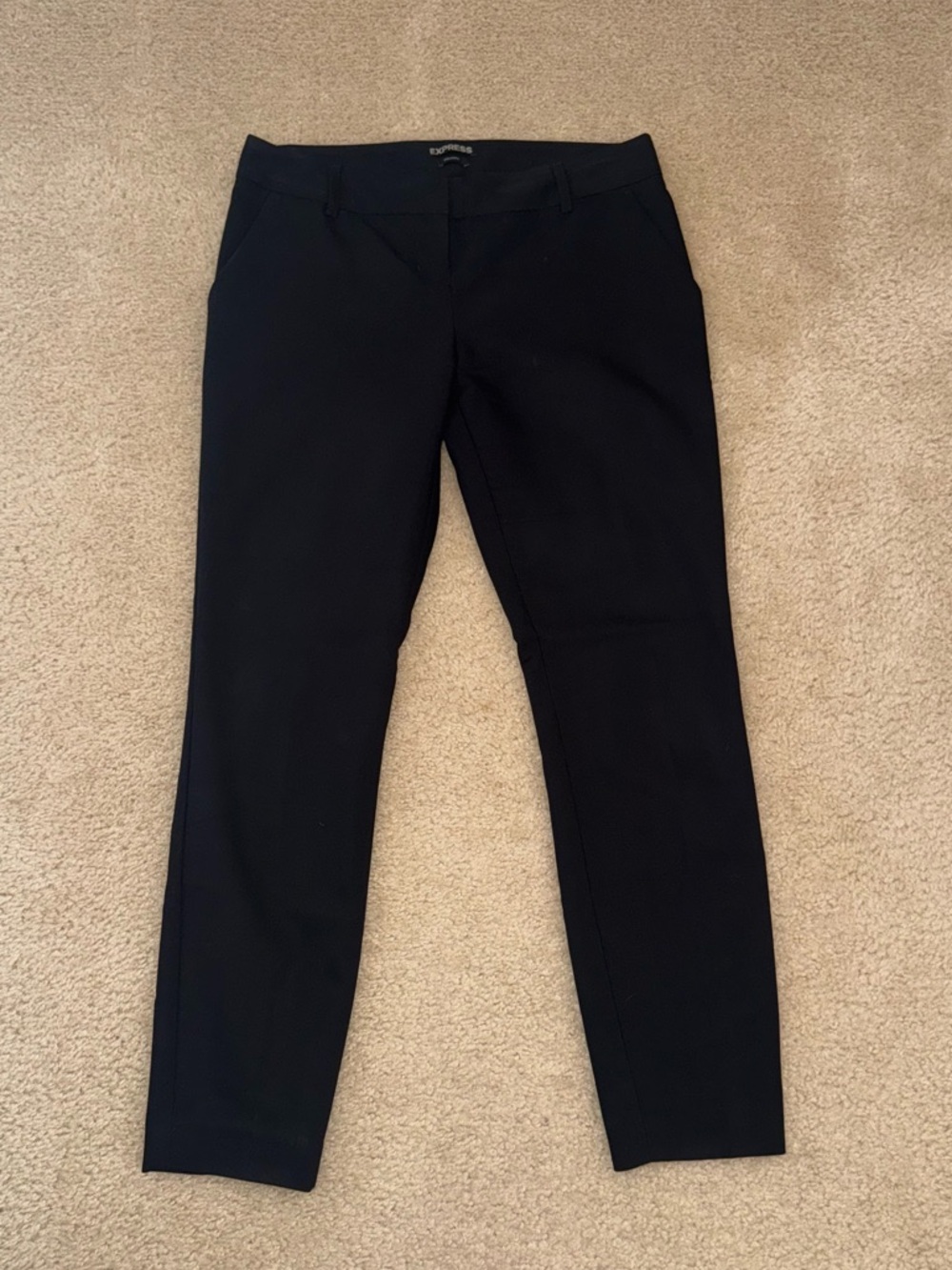 Express Columnist Ankle Mid Rise Black Women's Dress Pants, Size 2R